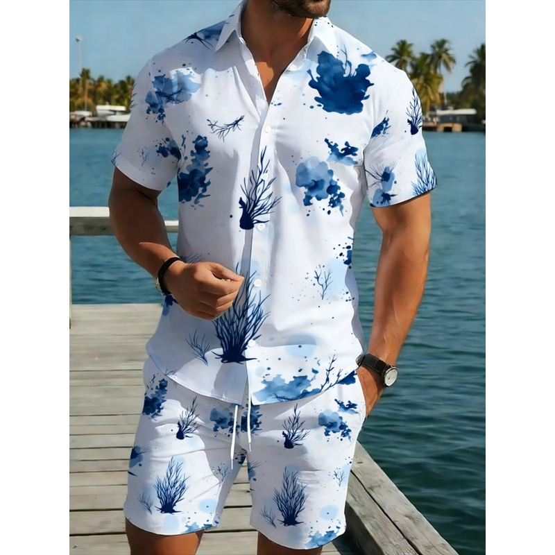 Beach Shirt Hawaiian - Мужской летний комплект: гавайская рубашка и