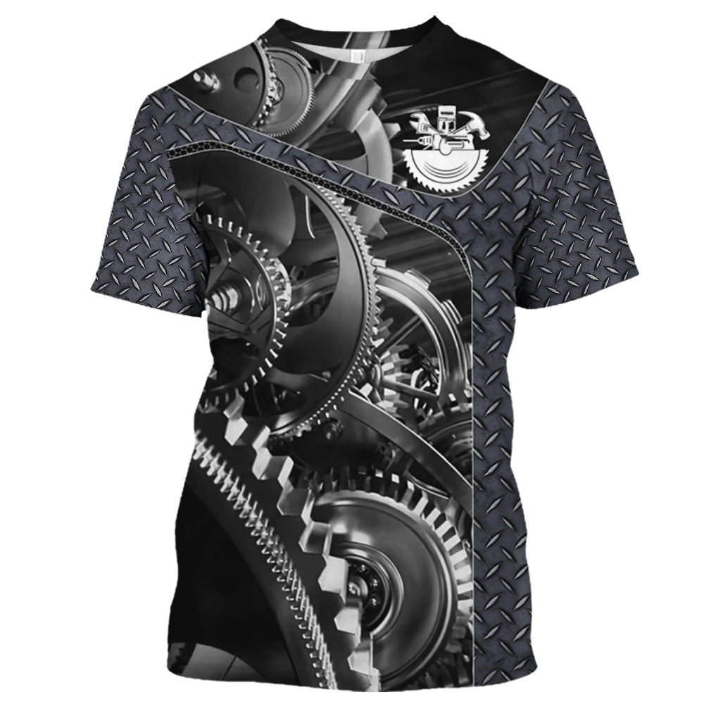 Summer Clothing Name - Винтажная футболка с 3D принтом Mechanic,