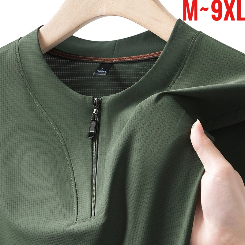 Summer Clothing For Young Men - Мужская футболка-поло из ледяного шелка большого
