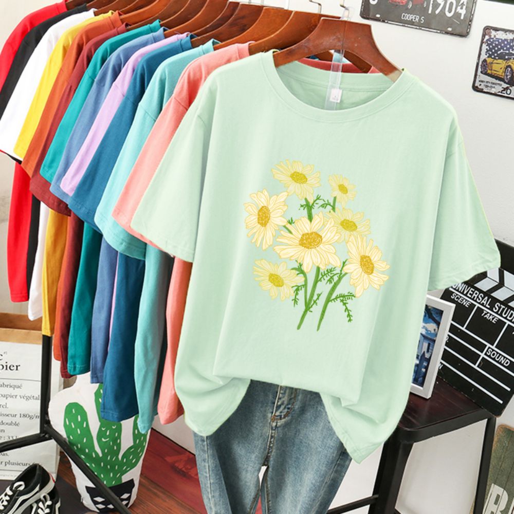 Yellow Summer Clothing - Уличные Хлопковые женские футболки в стиле