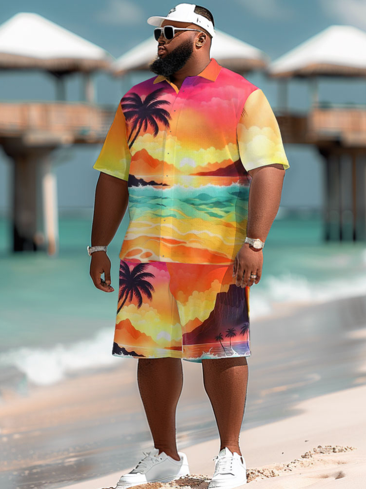 Beach Shirt Hawaiian - Гавайский пляжный комплект с принтом кокосовой