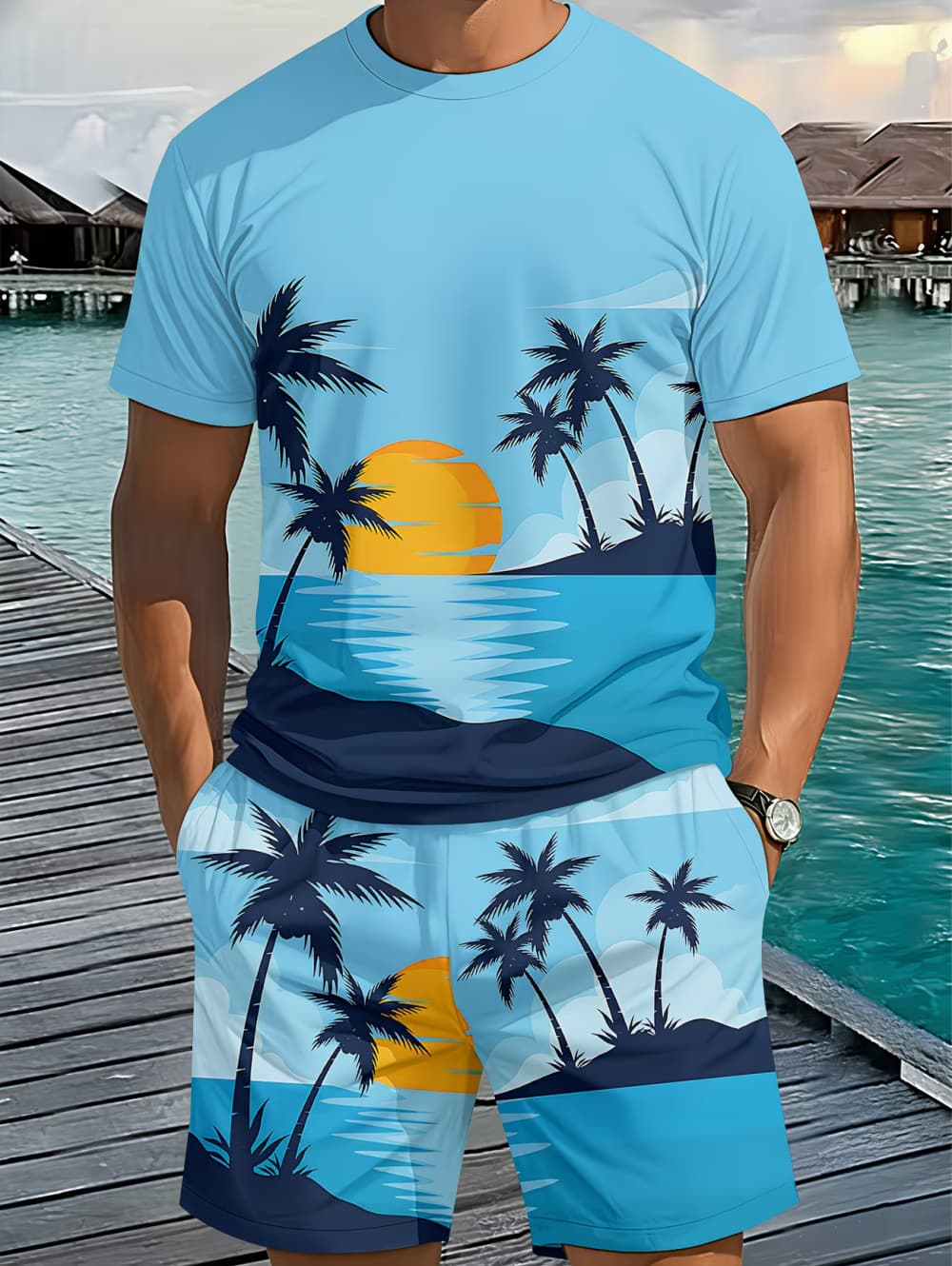 Мужской комплект из 2 предмето – обзор и цена Beach Shirt Hawaiian