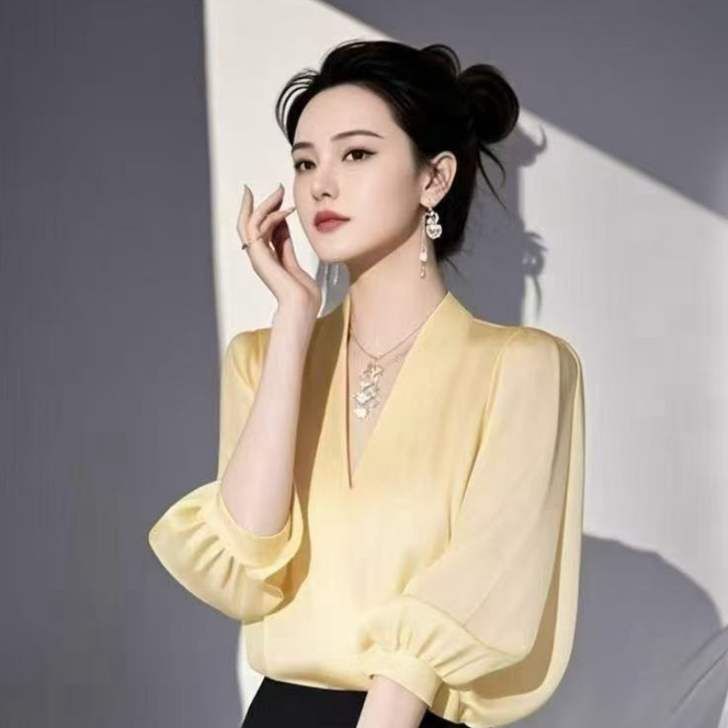 Винтажные женские блузки, шифо – обзор и цена Yellow Summer Clothing