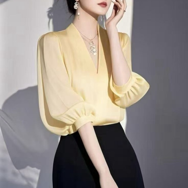 Винтажные женские блузки, шифо – обзор и цена Yellow Summer Clothing