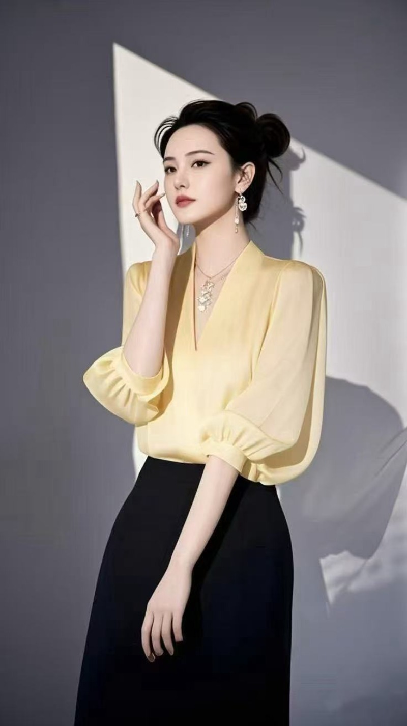 Винтажные женские блузки, шифо – обзор и цена Yellow Summer Clothing