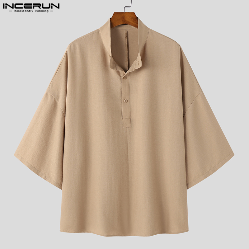Мужская рубашка INCERUN, однот – обзор и цена Summer Clothing Colors 2026